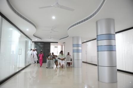 Hospital corridor and waiting area